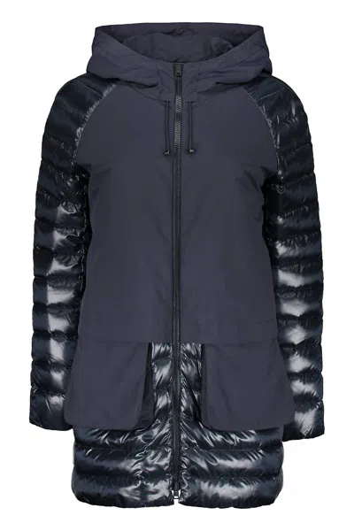 Herno Hooded Down Jacket In Blue