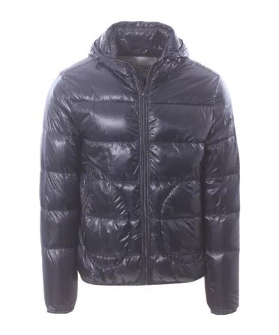 Herno Hooded Down Jacket In Blue