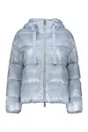 Herno Hooded Quilted Jacket In Blue