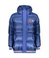 Herno Logo-patch Hooded Puffer Jacket In Blue