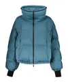 Herno Blue Down Jacket With Elegant Hood In Blue