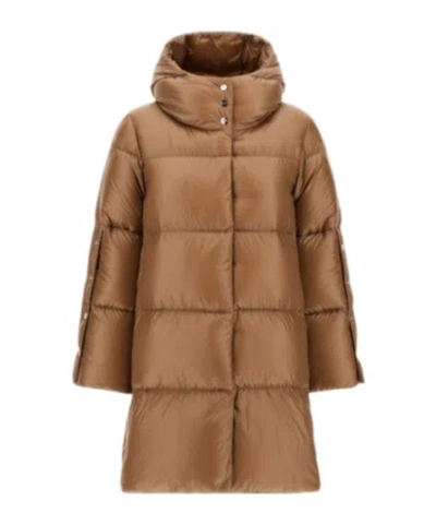 Herno Hooded Down Jacket In Brown