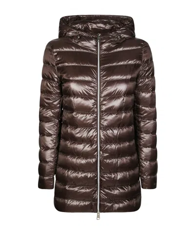Herno Hooded Down Jacket In Brown