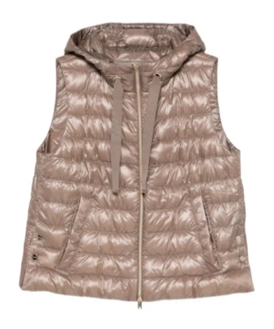 Herno Hooded Down Jacket In Brown