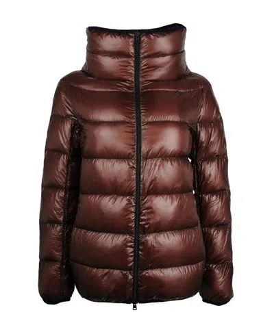 Herno Hooded Down Jacket In Brown