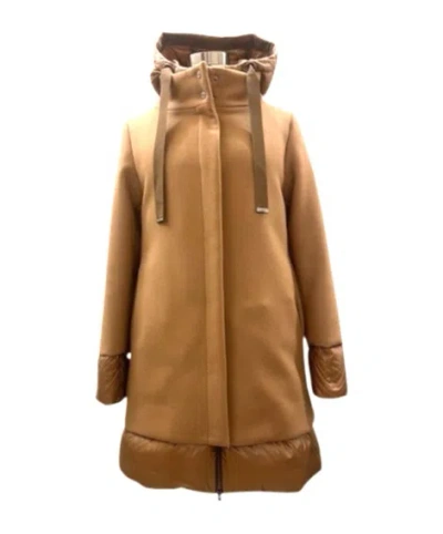 Herno Hooded Down Jacket In Brown