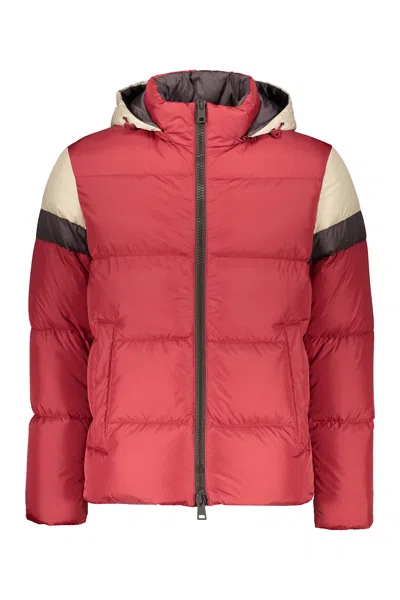 Herno Hooded Down Jacket In Burgundy