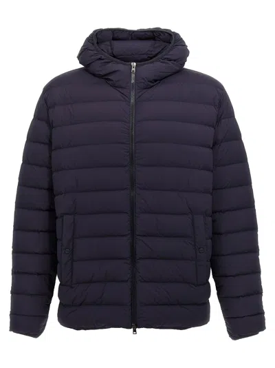 Herno Hooded Down Jacket In Blue