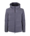 Herno Cropped Jacket With Hood And Pockets In Gray