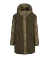 Herno Down Jacket With Faux Fur Insert In Green