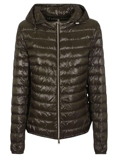 Herno Hooded Down Jacket In Green