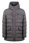 Herno Hooded Nylon Down Jacket In Grey