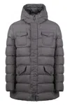 Herno Hooded Nylon Down Jacket In Grey