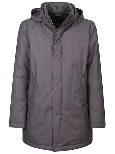 Herno Hooded Down Jacket In Grey