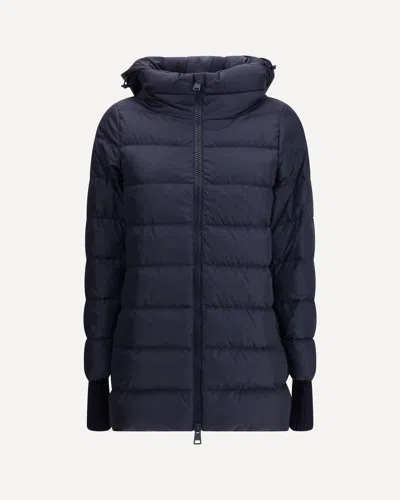 HERNO HOODED DOWN JACKET IN DARK BLUE