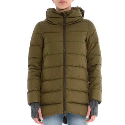 Herno Hooded Down Jacket In Military In Green