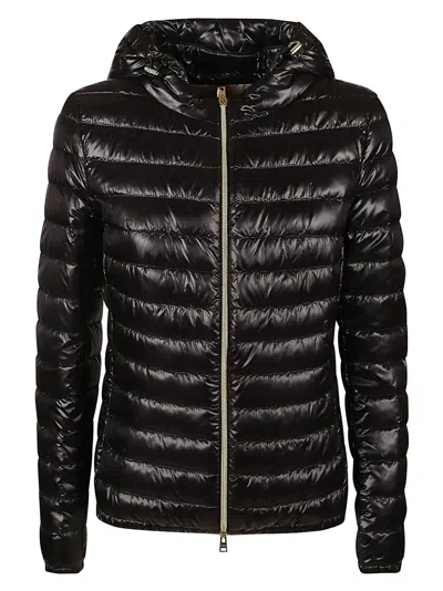 Herno Hooded Down Jacket In Nero