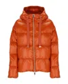 Herno Hooded Down Jacket In Orange
