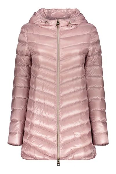 Herno Hooded Down Jacket In Pink
