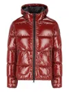 Herno Puffer-style Bordeaux Jacket With High Collar In Red