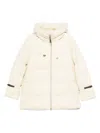 Herno Hooded Medium-length Wool Down Jacket With Zip In White
