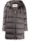 Herno Hooded Down-filled Down Jacket In Gray