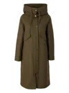 Herno Hooded Drawstring Coat In Green