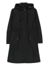Herno Hooded Drawstring Coat In Black
