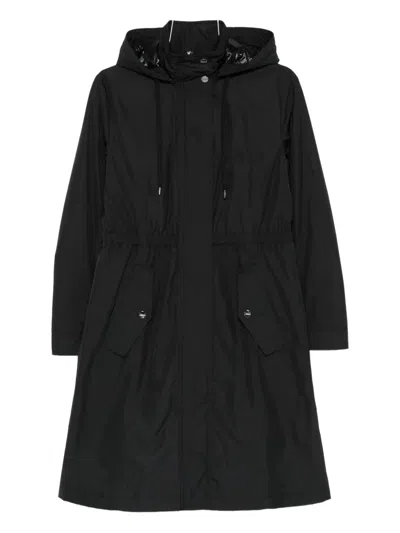 Herno Hooded Drawstring Coat In Black