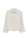Herno Hooded Drawstring Jacket In Gray