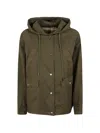 Herno Hooded Drawstring Jacket In Green