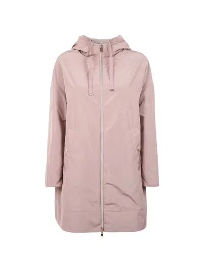 Herno Hooded Drawstring Jacket In Pink