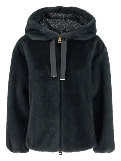 HERNO HOODED FAUX-FUR JACKET