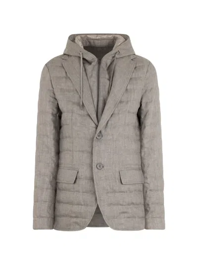 Herno Hooded Flap-pocket Blazer In Gray