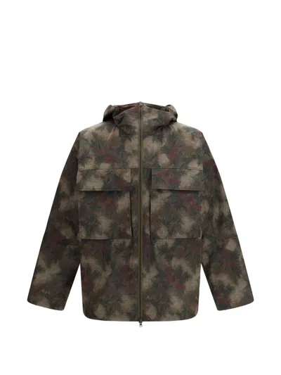 Herno Hooded Floral Coat In Pattern