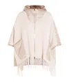 Herno Poncho Jacket In Alpaca Wool In Neutral