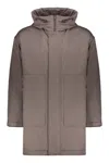 Herno Full-length Zipper Hooded Down Jacket In Animal Print