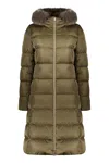 Herno Hooded Full-zip Down Jacket In Green