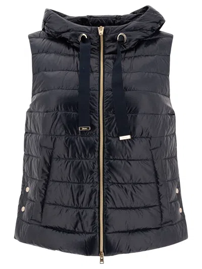 Herno Hooded Gilet In Blue
