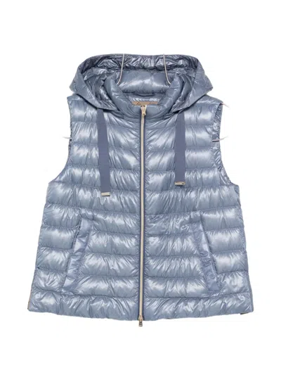Herno Hooded Gilet In Blue