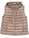 Herno Hooded Gilet In Brown