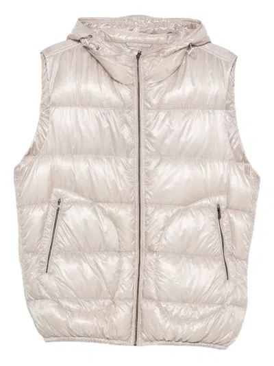 Herno Hooded Gilet In Neutral