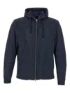 Herno Tailored Blue Coat With Zip-up Front
