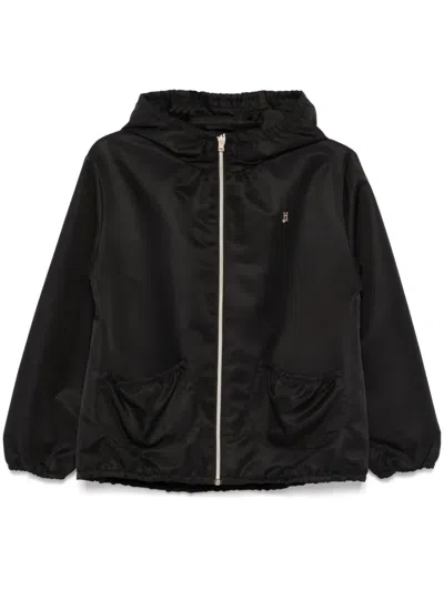 Herno Kids' Hooded Jacket In Black