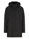 Herno Puffer Jacket With Knutted Collar In Black