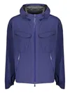 Herno Technical Fabric Hooded Jacket In Blue