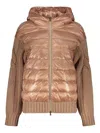 Herno Resort Full-zip Wool Sweater With Quilted Detail In Brown