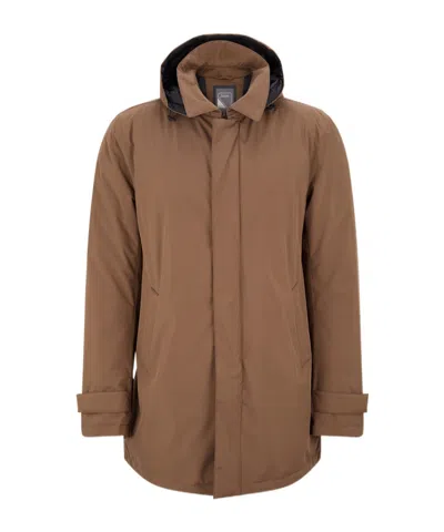 Herno Hooded Jacket In Brown
