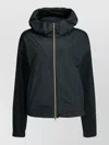 Herno Hooded Jacket Elasticated Cuffs Drawstring Hem In Blue