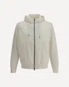 Herno Zip-up Drawstring Hooded Jacket In Gray